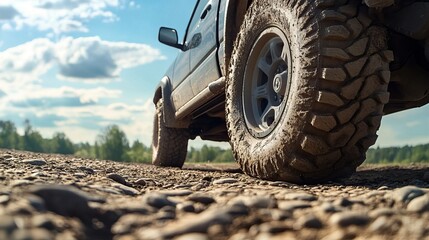 Off-Road Adventure: Mud Tire Close-Up
