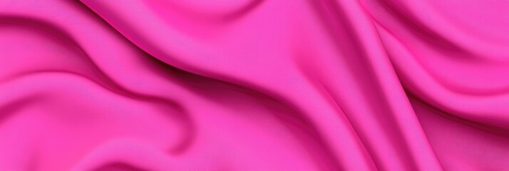 Obraz premium Pink silk fabric flowing creating abstract background banner. Panorama, panoramic banner