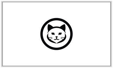 Cat icons collection. Kittens emoji symbols set. Black and white simple outline cats head kitten icons