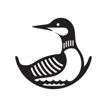 recommend clip art: Common Loon Silhouette Vector Illustration - High-Quality Stock Graphics