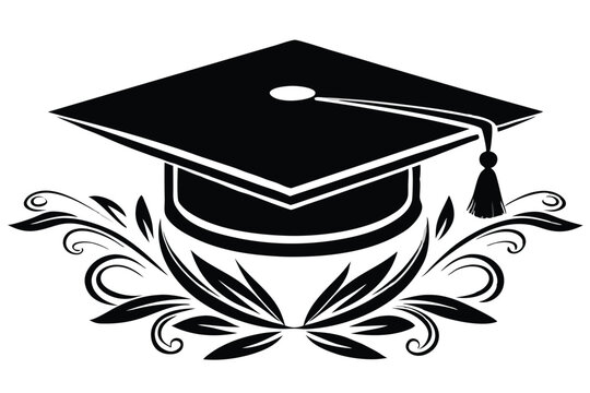 Black and white graduation cap hot sale