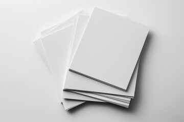 Blank A4 Stacked Paper Mockup isolated created with Generative AI