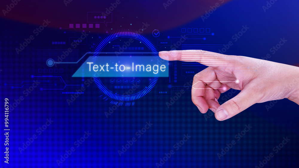 Aufkleber ai tech text to image, virtual graphic with ai, artificial intelligence, using command prompt for ge