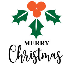 Christmas round front door sign design, Christmas vector illustration 