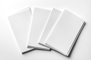 Blank A4 Stacked Paper Mockup isolated created with Generative AI