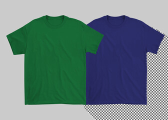 T-shirt mockup with white and transparent background