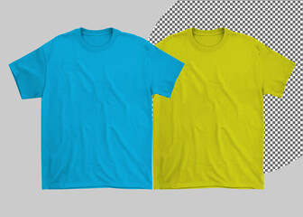 T-shirt mockup with white and transparent background