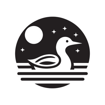 recommend clip art: Common Loon Silhouette Vector Illustration - High-Quality Stock Graphics