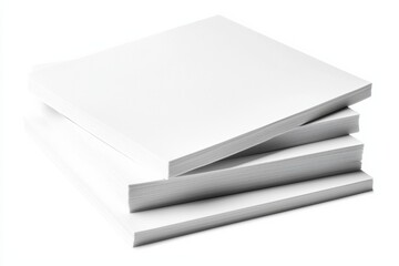 Blank A4 Stacked Paper Mockup isolated created with Generative AI