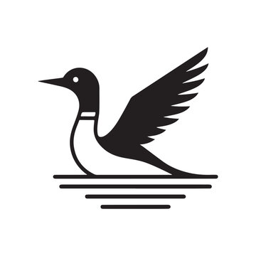 recommend clip art: Common Loon Silhouette Vector Illustration - High-Quality Stock Graphics