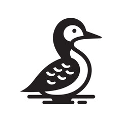 Common Loon Silhouette Vector Illustration - High-Quality Stock Graphics