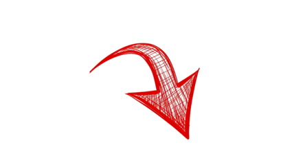 Thick Red Hand-Drawn Arrow Moving Upwards