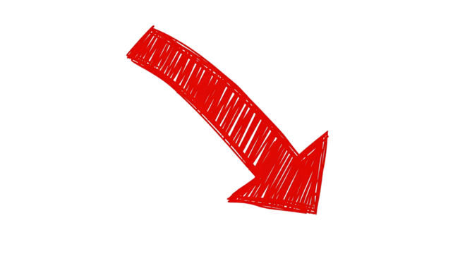 Doodle-Style Red Arrow Pointing Up