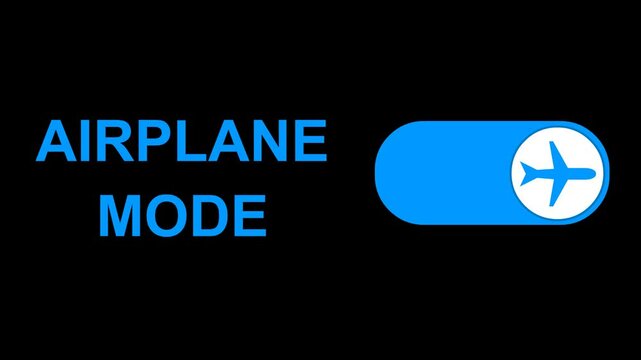 video animation icon button airplane device, on a transparent background with alpha channel at zero
