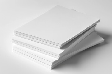 Blank A4 Stacked Paper Mockup isolated created with Generative AI