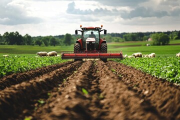 Solar Powered Robotic Tractor in Farm Field