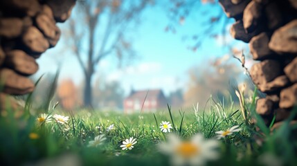 Obraz premium An image with a dreamlike quality, the boundaries of the scene blurring and the details open to interpretation.