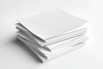 Blank A4 Stacked Paper Mockup isolated created with Generative AI