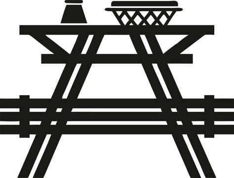 recommend clip art: Picnic table vector silhouette