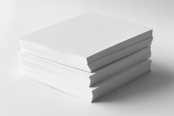 Blank A4 Stacked Paper Mockup isolated created with Generative AI
