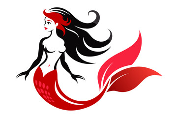 Silhouette of a mermaid collection vector illustration