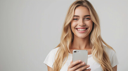 Fototapeta premium woman holding a mobile phone