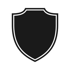 Protect shield security.Badge quality symbol, sign, logo or emblem vector illustration. Color editable
