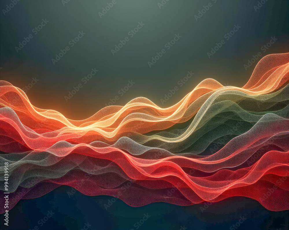 Canvas Prints black yellow red and green wave elements abstract background