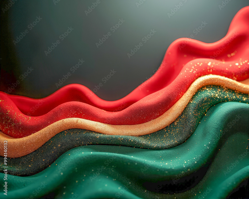 Canvas Prints black yellow red and green wave elements abstract background