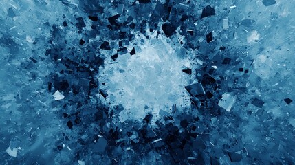 Abstract blue ice texture with fragmented pieces, perfect for backgrounds.