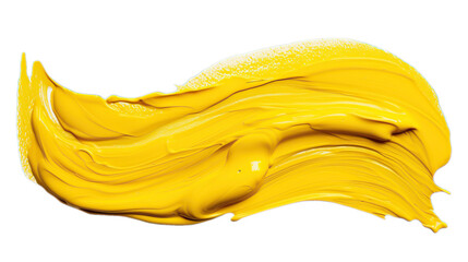 Abstract Yellow Paint Swirl on Black Background