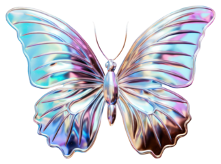 PNG Silvery holographic butterfly animal insect invertebrate.