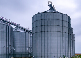 New metal grain silos storage