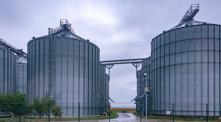New metal grain silos storage © Plamen