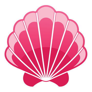 recommend clip art: Pink Seashell vector illustration isolated on a white background