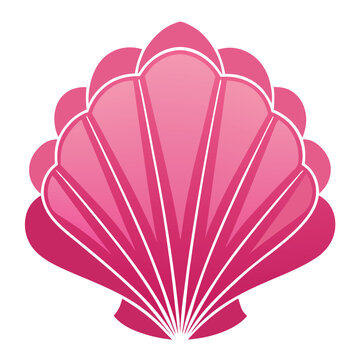 recommend clip art: Pink Seashell vector illustration isolated on a white background