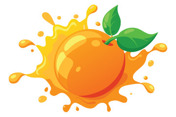 Fresh Orange fruit splash illustration on white background.