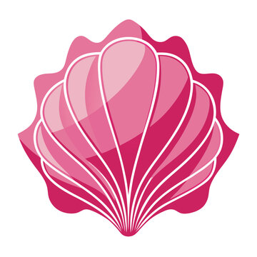 recommend clip art: Pink Seashell vector illustration isolated on a white background