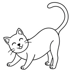 Happy Mod Cat Vector Illustration.