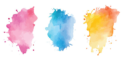 purple watercolor splash on white background, watercolor vector stains; background for texts.