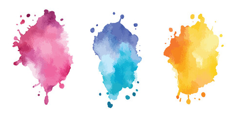 purple watercolor splash on white background, watercolor vector stains; background for texts.