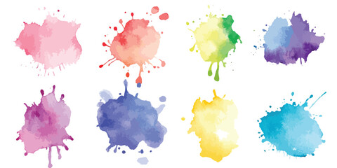 Abstract pattern with blue watercolor clouds on white background, watercolor vector stains; background for title and logo.