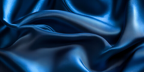 Obraz premium Blue Satin Fabric Flowing Texture