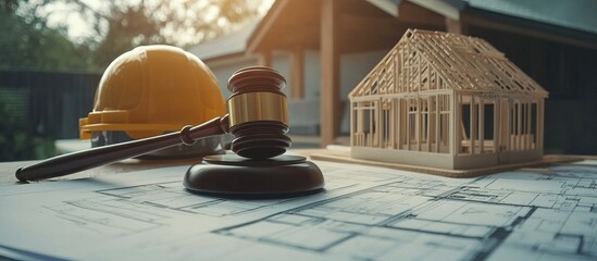 Construction Law and Real Estate: Gavel and House Model