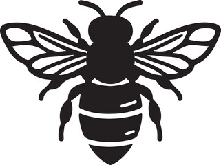 silhouette of bee icon vector art illustration