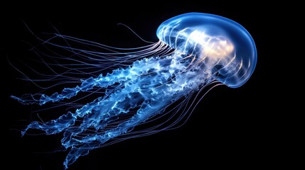 Close-up of a Glowing Jellyfish