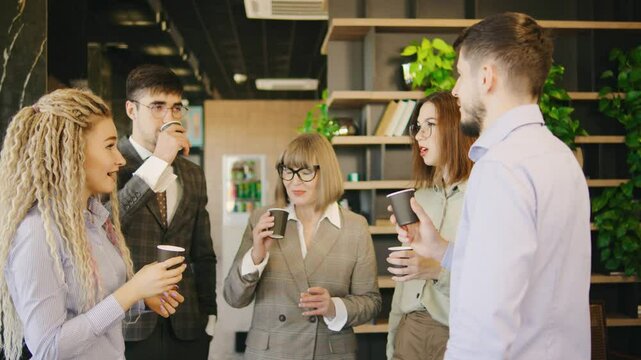 A vibrant networking event for professionals to engage in meaningful conversations over coffee in a modern, collaborative office space