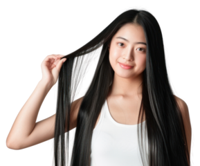 PNG A young Asian woman with long black hair photography portrait person.