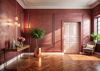 Elegant Metallic Rose Gold Wall Paint for Luxurious Interior Design and Modern Home Decor Projects