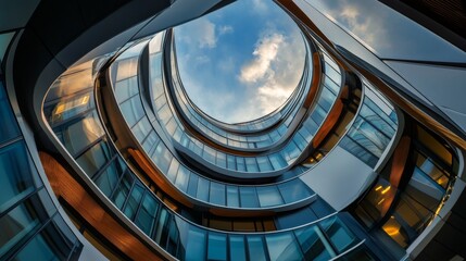 Use a fisheye lens to capture the exaggerated curves of a modern building. 
